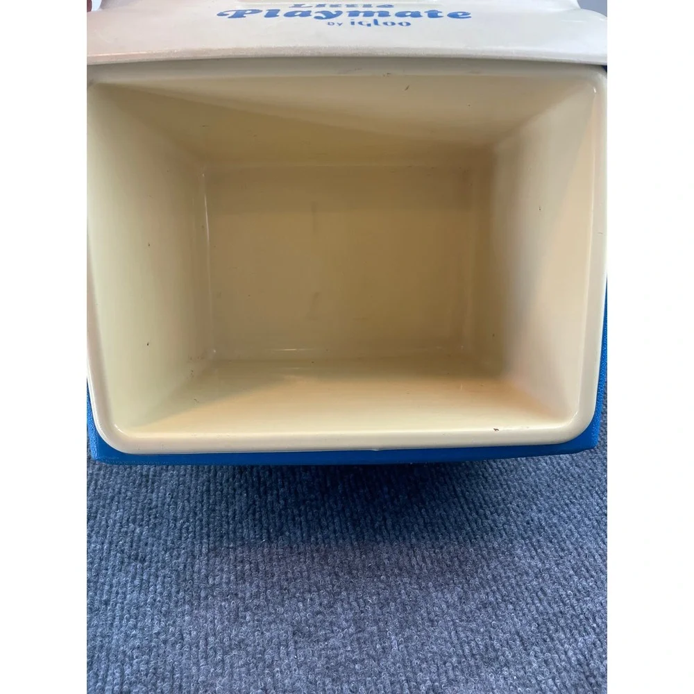 Igloo Little Playmate Cooler Vintage Blue White Tent Top Personal Lunch Box 7 Qt